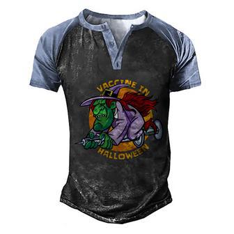 Cute Halloween Funny Halloween Day Funny Vaccinated Witches Graphic Design Printed Casual Daily Basic Men's Henley Shirt Raglan Sleeve 3D Print T-shirt - Thegiftio UK