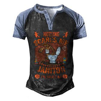 Cute Halloween Funny Halloween Day Halloween Janitorsjanitor Sayings Men's Henley Shirt Raglan Sleeve 3D Print T-shirt - Thegiftio UK