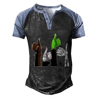 Cute Halloween Funny Halloween Day Halloween Monsters Thumps Up Graphic Design Printed Casual Daily Basic Men's Henley Shirt Raglan Sleeve 3D Print T-shirt - Thegiftio UK