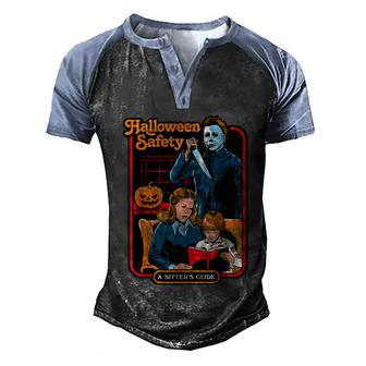 Cute Halloween Funny Halloween Day Halloween Safety Family Guide Graphic Design Printed Casual Daily Basic Men's Henley Shirt Raglan Sleeve 3D Print T-shirt - Thegiftio UK