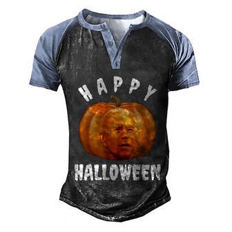 Cute Halloween Funny Halloween Day Happy Halloween Funny Joe Biden Jack O Lant Men's Henley Shirt Raglan Sleeve 3D Print T-shirt - Thegiftio UK