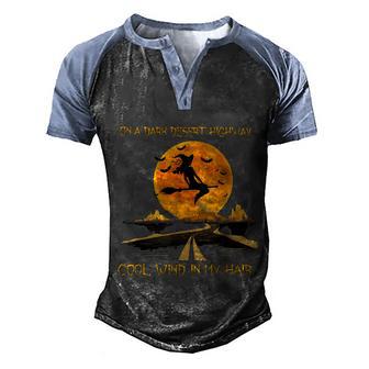 Cute Halloween Funny Halloween Day Happy Halloween Witch Riding Brooms On A Da Men's Henley Shirt Raglan Sleeve 3D Print T-shirt - Thegiftio UK