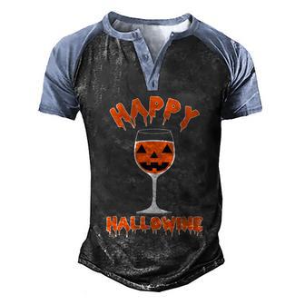 Cute Halloween Funny Halloween Day Happy Hallowine Wine Graphic Design Printed Casual Daily Basic Men's Henley Shirt Raglan Sleeve 3D Print T-shirt - Thegiftio UK