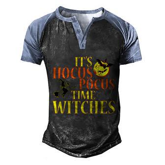 Cute Halloween Funny Halloween Day Its Hocus Pocus Time Witches Halloween Men's Henley Shirt Raglan Sleeve 3D Print T-shirt - Thegiftio UK