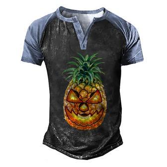 Cute Halloween Funny Halloween Day Pineapple Jack O Lantern Face Graphic Design Printed Casual Daily Basic Men's Henley Shirt Raglan Sleeve 3D Print T-shirt - Thegiftio UK