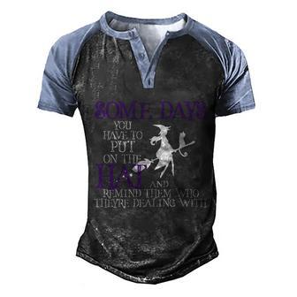 Cute Halloween Funny Halloween Day Put On The Hat Funny Witch Halloween Men's Henley Shirt Raglan Sleeve 3D Print T-shirt - Thegiftio UK