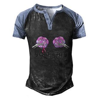 Cute Halloween Funny Halloween Day Save The Tatas Halloween Breast Cancer Awar Men's Henley Shirt Raglan Sleeve 3D Print T-shirt - Thegiftio UK