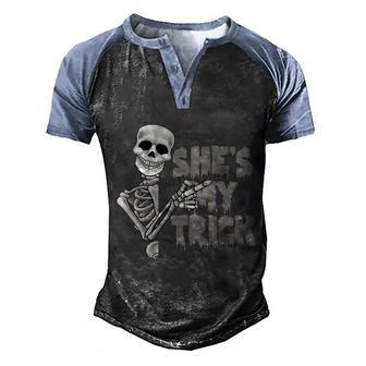 Cute Halloween Funny Halloween Day Shes My Trick Graphic Design Printed Casual Daily Basic Men's Henley Shirt Raglan Sleeve 3D Print T-shirt - Thegiftio UK