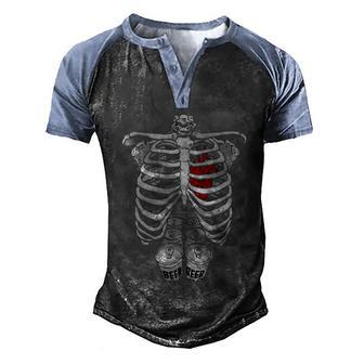 Cute Halloween Funny Halloween Day Skeleton Rib Cage Full Of Beer Costume Men's Henley Shirt Raglan Sleeve 3D Print T-shirt - Thegiftio UK