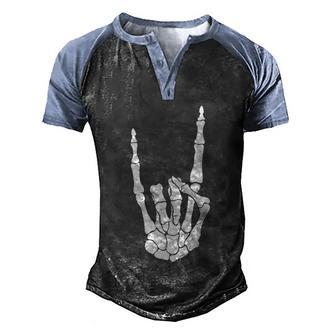 Cute Halloween Funny Halloween Day Skeleton Rocks Graphic Design Printed Casual Daily Basic Men's Henley Shirt Raglan Sleeve 3D Print T-shirt - Thegiftio UK