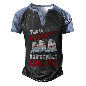 Cute Halloween Funny Halloween Day This Is My Scary Hairstylist Costume Ghost Men's Henley Shirt Raglan Sleeve 3D Print T-shirt - Thegiftio UK