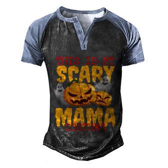 Cute Halloween Funny Halloween Day This Is My Scary Mama Costume Graphic Design Printed Casual Daily Basic Men's Henley Shirt Raglan Sleeve 3D Print T-shirt - Thegiftio UK