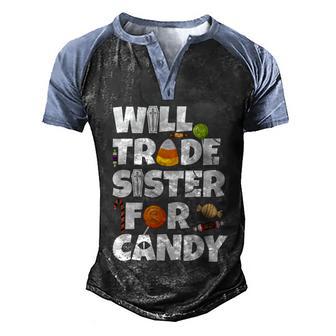 Cute Halloween Funny Halloween Day Trade My Sister For Candy Graphic Design Printed Casual Daily Basic Men's Henley Shirt Raglan Sleeve 3D Print T-shirt - Thegiftio UK