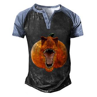 Cute Halloween Funny Halloween Day Trex Pumpkin Face Graphic Design Printed Casual Daily Basic Men's Henley Shirt Raglan Sleeve 3D Print T-shirt - Thegiftio UK