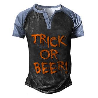 Cute Halloween Funny Halloween Day Trick Or Beer Graphic Design Printed Casual Daily Basic Men's Henley Shirt Raglan Sleeve 3D Print T-shirt - Thegiftio UK