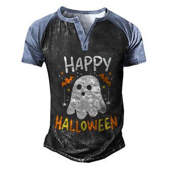 Cute Halloween Funny Halloween Day Trick Or Treat Halloween Ghost Happy Hallo Men's Henley Shirt Raglan Sleeve 3D Print T-shirt - Thegiftio UK