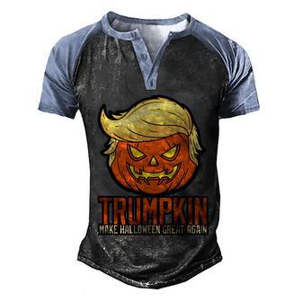 Cute Halloween Funny Halloween Day Trumpkin Make Halloween Great Again V2 Men's Henley Shirt Raglan Sleeve 3D Print T-shirt - Thegiftio UK