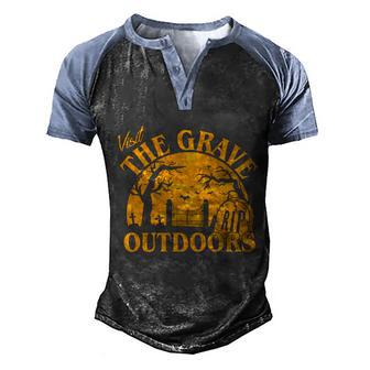 Cute Halloween Funny Halloween Day Visit The Grave Outdoors Graphic Design Printed Casual Daily Basic V2 Men's Henley Shirt Raglan Sleeve 3D Print T-shirt - Thegiftio UK