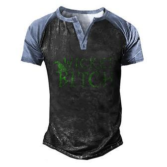 Cute Halloween Funny Halloween Day Wicked Bitch Graphic Design Printed Casual Daily Basic Men's Henley Shirt Raglan Sleeve 3D Print T-shirt - Thegiftio UK