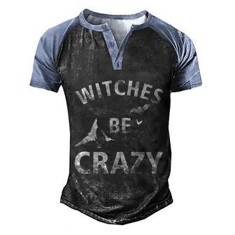 Cute Halloween Funny Halloween Day Witches Be Crazy Graphic Design Printed Casual Daily Basic Men's Henley Shirt Raglan Sleeve 3D Print T-shirt - Thegiftio UK