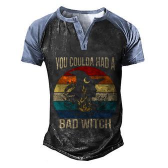 Cute Halloween Funny Halloween Day You Coulda Had A Bad Witch Vintage Men's Henley Shirt Raglan Sleeve 3D Print T-shirt - Thegiftio UK