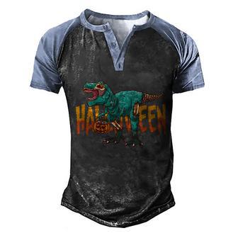 Cute Halloween Funny Halloween Day Zombie Rex Graphic Design Printed Casual Daily Basic Men's Henley Shirt Raglan Sleeve 3D Print T-shirt - Thegiftio UK