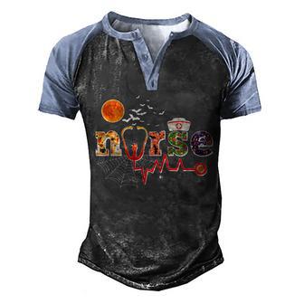 Cute Halloween Patterns Nurse Graphic Design Printed Casual Daily Basic Men's Henley Shirt Raglan Sleeve 3D Print T-shirt - Thegiftio UK