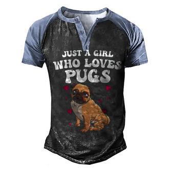 Cute Pug Designs For Women Girls Pet Dog Puppy Animal Pun Men's Henley Shirt Raglan Sleeve 3D Print T-shirt - Thegiftio UK
