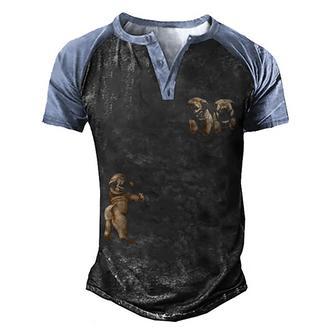 Cute Sleepy Pugs Hang Out In Pocket Men's Henley Shirt Raglan Sleeve 3D Print T-shirt - Thegiftio UK