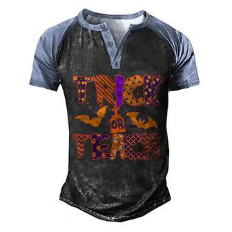 Cute Trick Or Treat Halloween Patterns Graphic Design Printed Casual Daily Basic Men's Henley Shirt Raglan Sleeve 3D Print T-shirt - Thegiftio UK