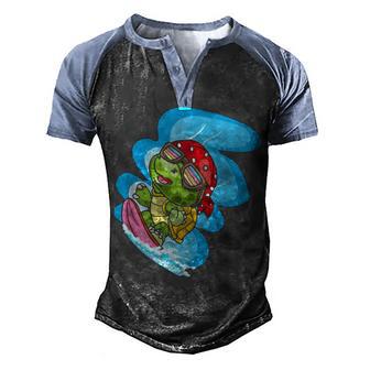 Cute Turtle Skater Gift Graphic Design Printed Casual Daily Basic Men's Henley Shirt Raglan Sleeve 3D Print T-shirt - Thegiftio UK