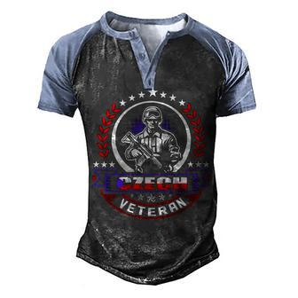 Czech Veteran Men's Henley Shirt Raglan Sleeve 3D Print T-shirt - Thegiftio UK