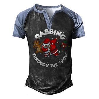 Dabbing Santa Christmas T Gift Dab Santa Claus Men's Henley Shirt Raglan Sleeve 3D Print T-shirt - Thegiftio UK