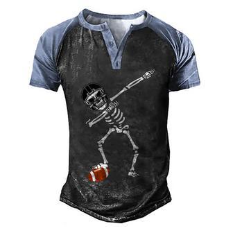 Dabbing Skeleton Football Dab Touchdown Td Graphic Design Printed Casual Daily Basic Men's Henley Shirt Raglan Sleeve 3D Print T-shirt - Thegiftio UK