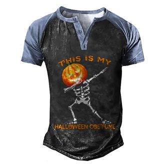 Dabbing Skeleton Pumpkin Halloween Costume Graphic Design Printed Casual Daily Basic Men's Henley Shirt Raglan Sleeve 3D Print T-shirt - Thegiftio UK