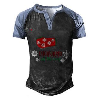 Dachshund All The Way Ugly Christmas Sweater Men's Henley Shirt Raglan Sleeve 3D Print T-shirt - Thegiftio UK
