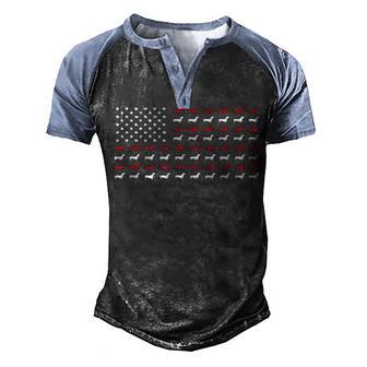 Dachshund American Flag 4Th Of July Gift 3 Men's Henley Shirt Raglan Sleeve 3D Print T-shirt - Thegiftio UK