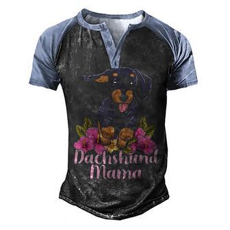 Dachshund Mama Mothers Day Gift 2 Men's Henley Shirt Raglan Sleeve 3D Print T-shirt - Thegiftio UK