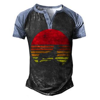 Dachshund Retro Vintage 2 Men's Henley Shirt Raglan Sleeve 3D Print T-shirt - Thegiftio UK