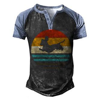Dachshund Retro Vintage 5 Men's Henley Shirt Raglan Sleeve 3D Print T-shirt - Thegiftio UK