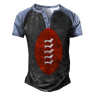 Dachshund Wiener Football Men's Henley Shirt Raglan Sleeve 3D Print T-shirt - Thegiftio UK