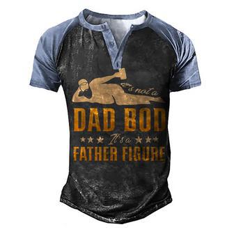 Dad Bod Father Figure V2 Men's Henley Shirt Raglan Sleeve 3D Print T-shirt - Thegiftio UK