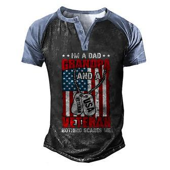 Dad Grandfather Us Veteran Graphic Design Printed Casual Daily Basic Men's Henley Shirt Raglan Sleeve 3D Print T-shirt - Thegiftio UK