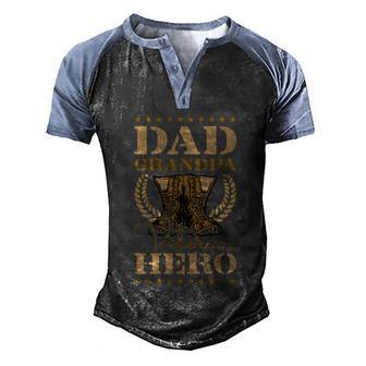 Dad Grandpa Veteran Hero Veterans Day Great Gift Graphic Design Printed Casual Daily Basic Men's Henley Shirt Raglan Sleeve 3D Print T-shirt - Thegiftio UK