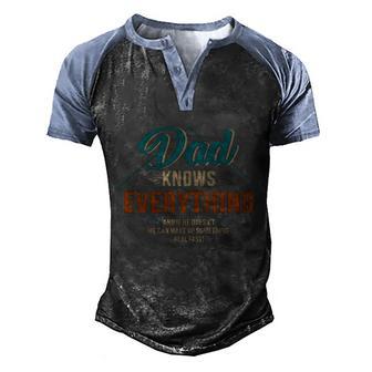 Dad Knows Everything Vintage For Fathers Day Gift Graphic Design Printed Casual Daily Basic Men's Henley Shirt Raglan Sleeve 3D Print T-shirt - Thegiftio UK