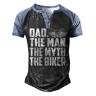 Dad The Biker Men's Henley Shirt Raglan Sleeve 3D Print T-shirt - Seseable