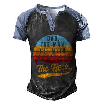 Dad The Man The Myth The Veteran The Hero Gift For Fathers Day Graphic Design Printed Casual Daily Basic Men's Henley Shirt Raglan Sleeve 3D Print T-shirt - Thegiftio UK