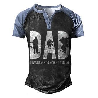 Dad The Veteran The Myth The Legend Graphic Design Printed Casual Daily Basic Men's Henley Shirt Raglan Sleeve 3D Print T-shirt - Thegiftio UK