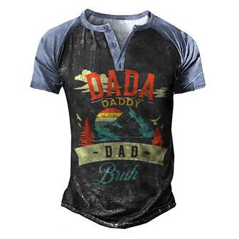 Dada Daddy Dad Bruh Quote Funny Fathers Day Vintage 2022 Men's Henley Shirt Raglan Sleeve 3D Print T-shirt - Thegiftio UK