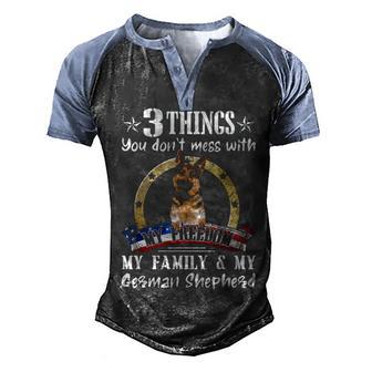 Daddy German Shepherd Dog T Men's Henley Shirt Raglan Sleeve 3D Print T-shirt - Thegiftio UK